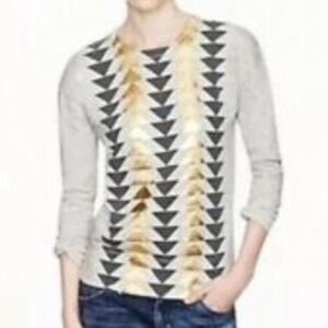 J. CREW “Vintage” Metallic Foiled Geo Print Sweatshirt